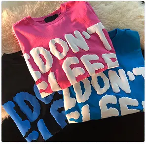 puff print t-shirts